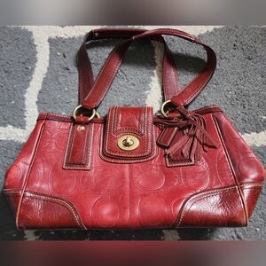 Coach Vintage Hampton Signature CBurgundy